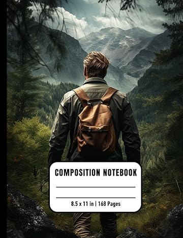 Colorful unruled black hiking activity notebook for inmates, 8.5x11 inch journal with 168 pages for note taking and journaling.