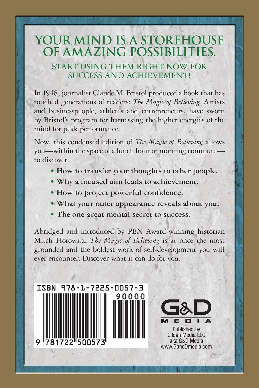 The Magic of Believing (Condensed Classics): The Immortal Program to Unlocking the Success-Power of Your Mind - TX Corrections Bookstore