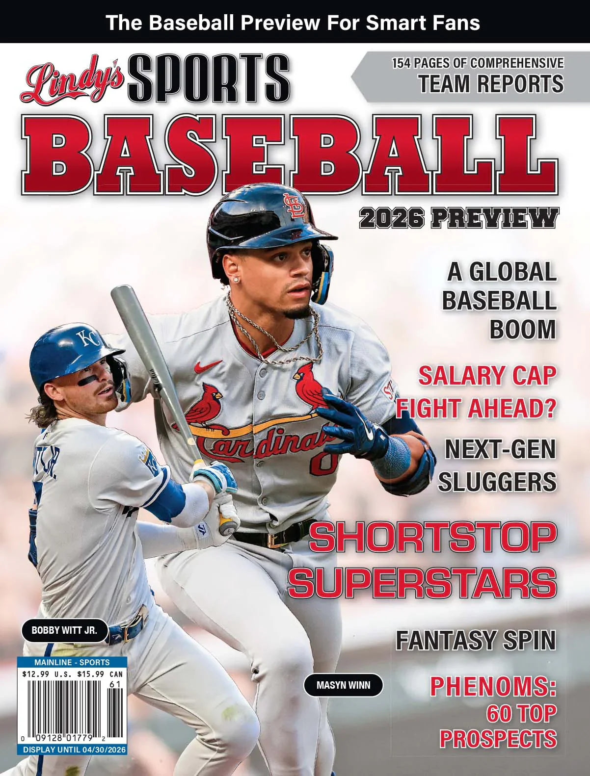 Cover of the 2026 Lindy's Baseball Preview Magazine by Lindy's Sports, featuring baseball-themed artwork and design.
