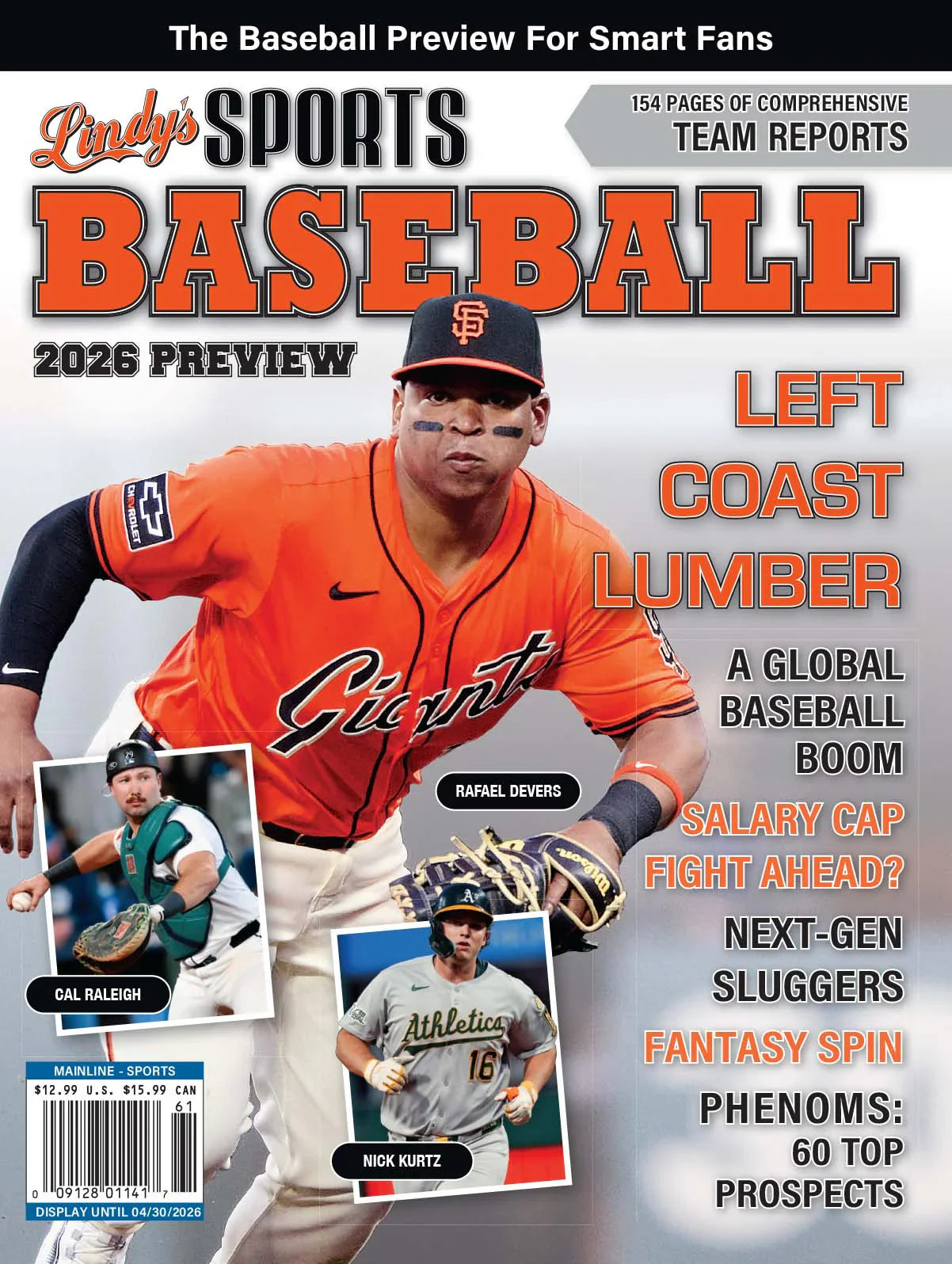 2026 Lindy's Baseball Preview Magazine cover featuring San Francisco Giants team photo, published by Lindy's Sports.
