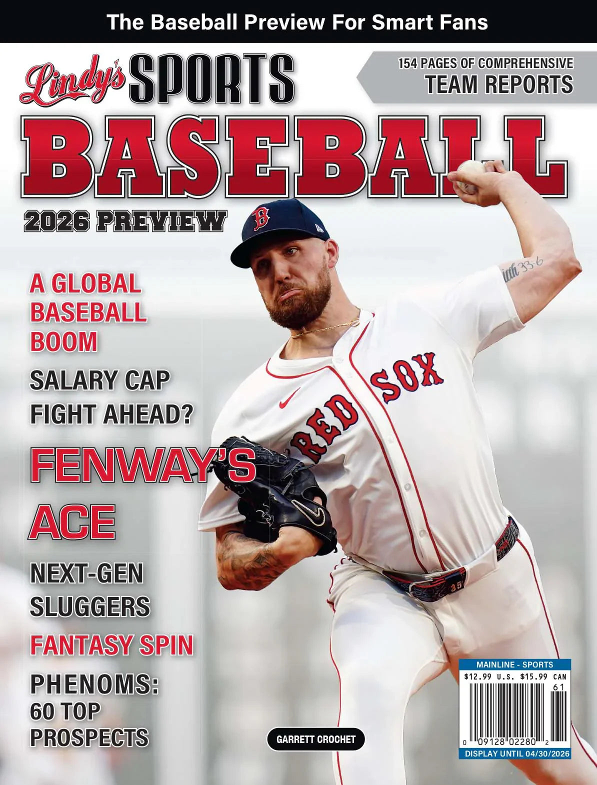Cover of 2026 Lindy's Baseball Preview Magazine by Lindy's Sports, featuring baseball imagery and team graphics.