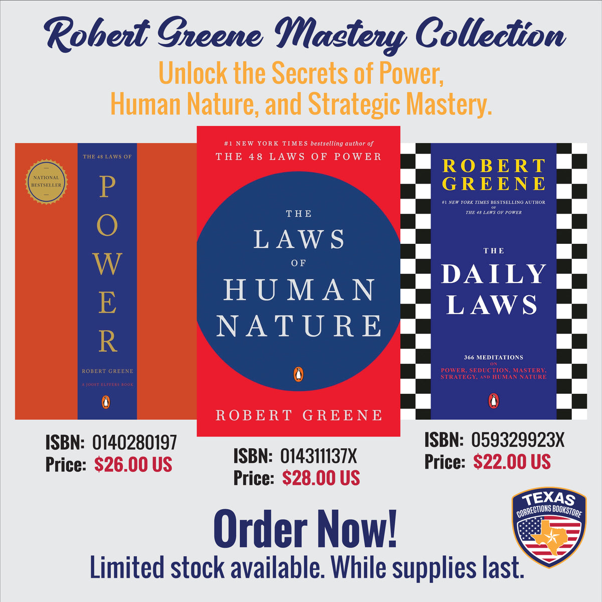 Robert Greene Mastery Collection: Power, Human Nature & Daily Laws Bundle