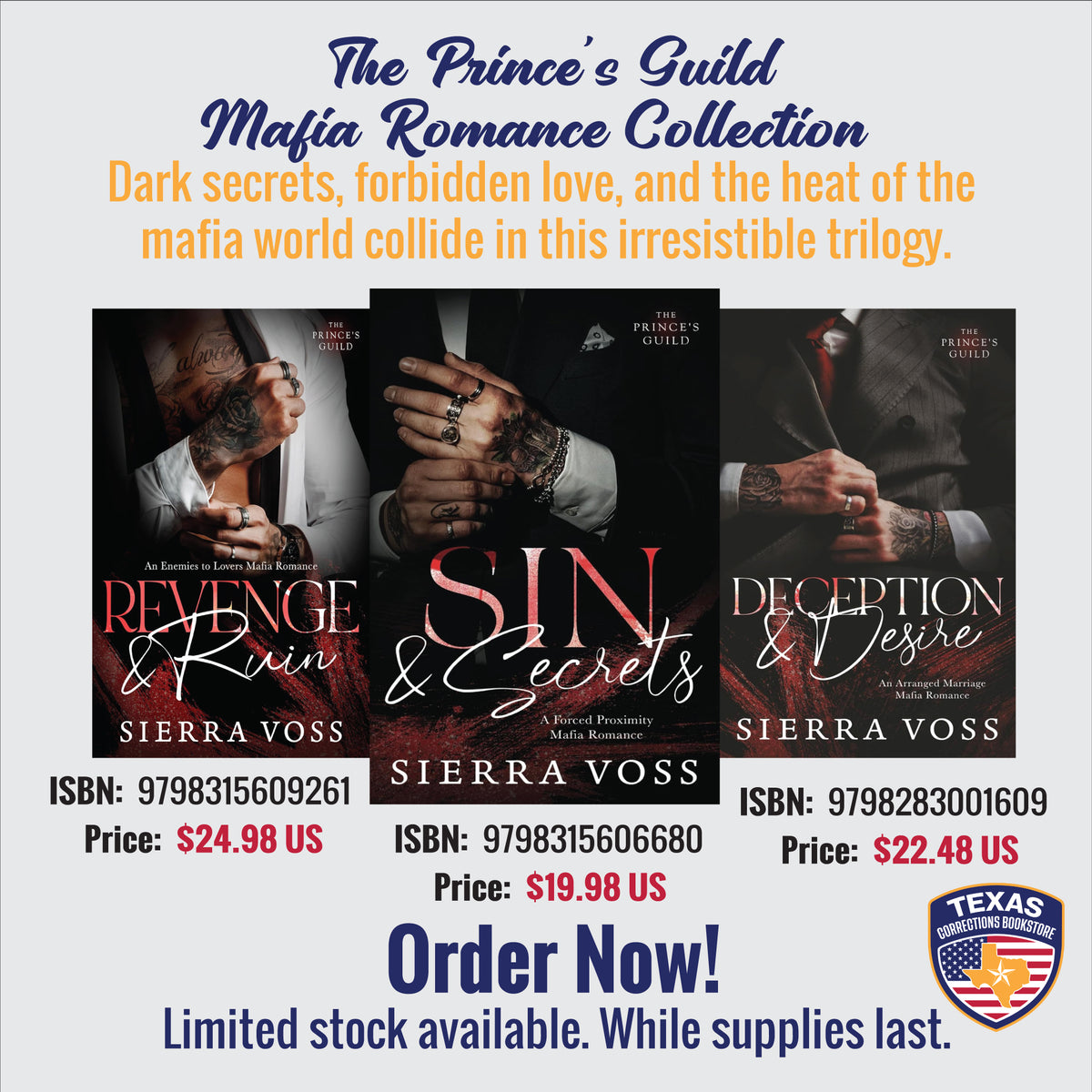 Sierra Voss The Prince's Guild Books 1–3 bundle: Sin & Secrets, Revenge & Ruin, Deception & Desire