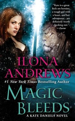 Paperback of "Magic Bleeds" by Ace Books featuring the book cover with dark fantasy artwork.
