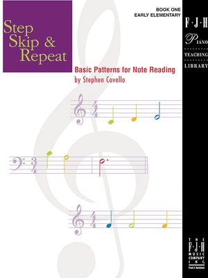 Paperback Step Skip & Repeat Book 1 by Alfred Music, featuring basic patterns for note reading practice.