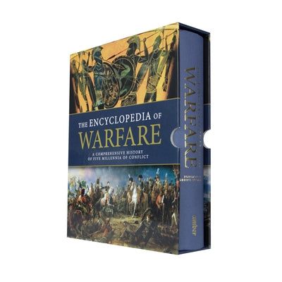 Hardcover copy of The Encyclopedia of Warfare by Amber Books, featuring detailed cover art and title.