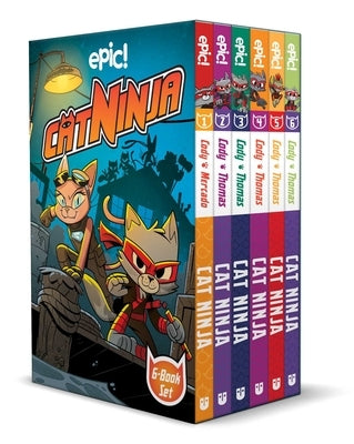 Paperback Cat Ninja Box Set Books 1-6 by Andrews McMeel Publishing, featuring colorful cover artwork of ninja cats.