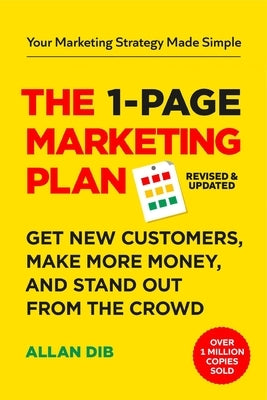 Paperback copy of The 1-Page Marketing Plan by Authors Equity, showing the book cover with title and author branding.