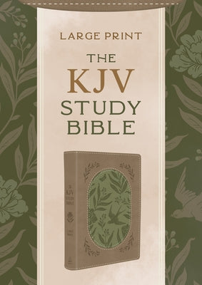 Large print KJV Study Bible by Barbour Publishing with olive branch design on the cover.