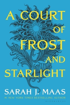 Paperback of A Court of Frost and Starlight by Bloomsbury Publishing, featuring the book cover with icy and starry design elements.