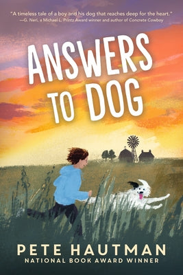 Paperback book titled "Answers to Dog" by Candlewick Press, featuring a colorful cover with illustrations of dogs.