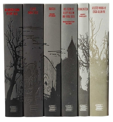 Paperback book titled "Word Cloud Classics Horror Collection" by Canterbury Classics featuring a cover with a spooky word cloud design.