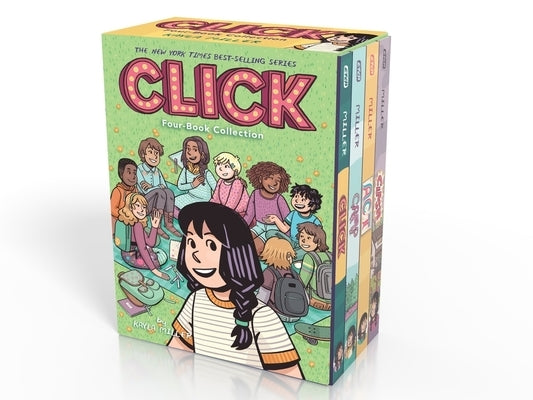 Four paperback books from the Click 4-Book Box Set by Clarion Books, featuring colorful covers and titles.