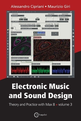 Paperback book titled "Electronic Music and Sound Design" by Contemponet, focusing on theory and practice with Max 8, volume 3.