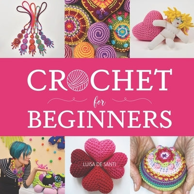 Paperback crochet guide by Crafterie Press showing step-by-step images of essential crochet stitches for beginners.