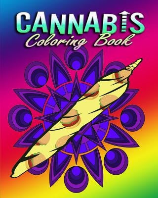 Paperback Cannabis Coloring Book for Adults with stress-relieving cannabis-themed designs, featuring intricate illustrations for relaxation.