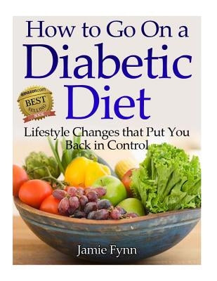 Paperback book titled "How to Go on a Diabetic Diet" by Createspace, showing the cover with title and subtitle on a white background.