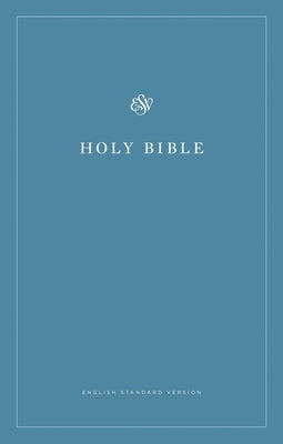 ESV Economy Bible paperback by Crossway, softcover edition with the Bible title on the cover, open to a page.