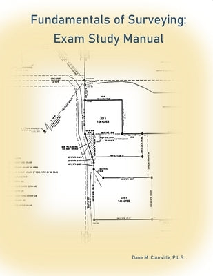 Paperback textbook titled "Fundamentals of Surveying" by Dane Courville, showing the cover with surveying diagrams.