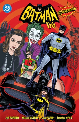Paperback Batman '66 Compendium by DC Comics featuring classic comic book covers and artwork on the front cover.