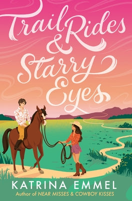Paperback edition of "Trail Rides and Starry Eyes" by Delacorte Romance, showing the book cover with a scenic illustration.