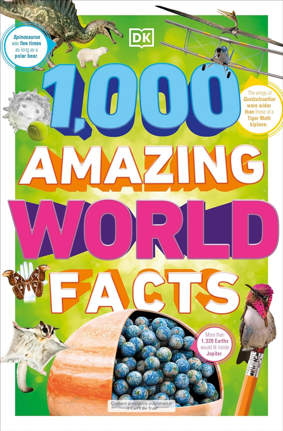 Paperback of 1,000 Amazing World Facts by DK Publishing, showing the book cover with vibrant illustrations and bold title text.