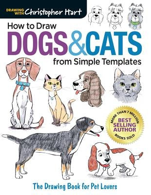 Paperback drawing book by Christopher Hart showing sketches of dogs and cats with simple templates for pet enthusiasts.