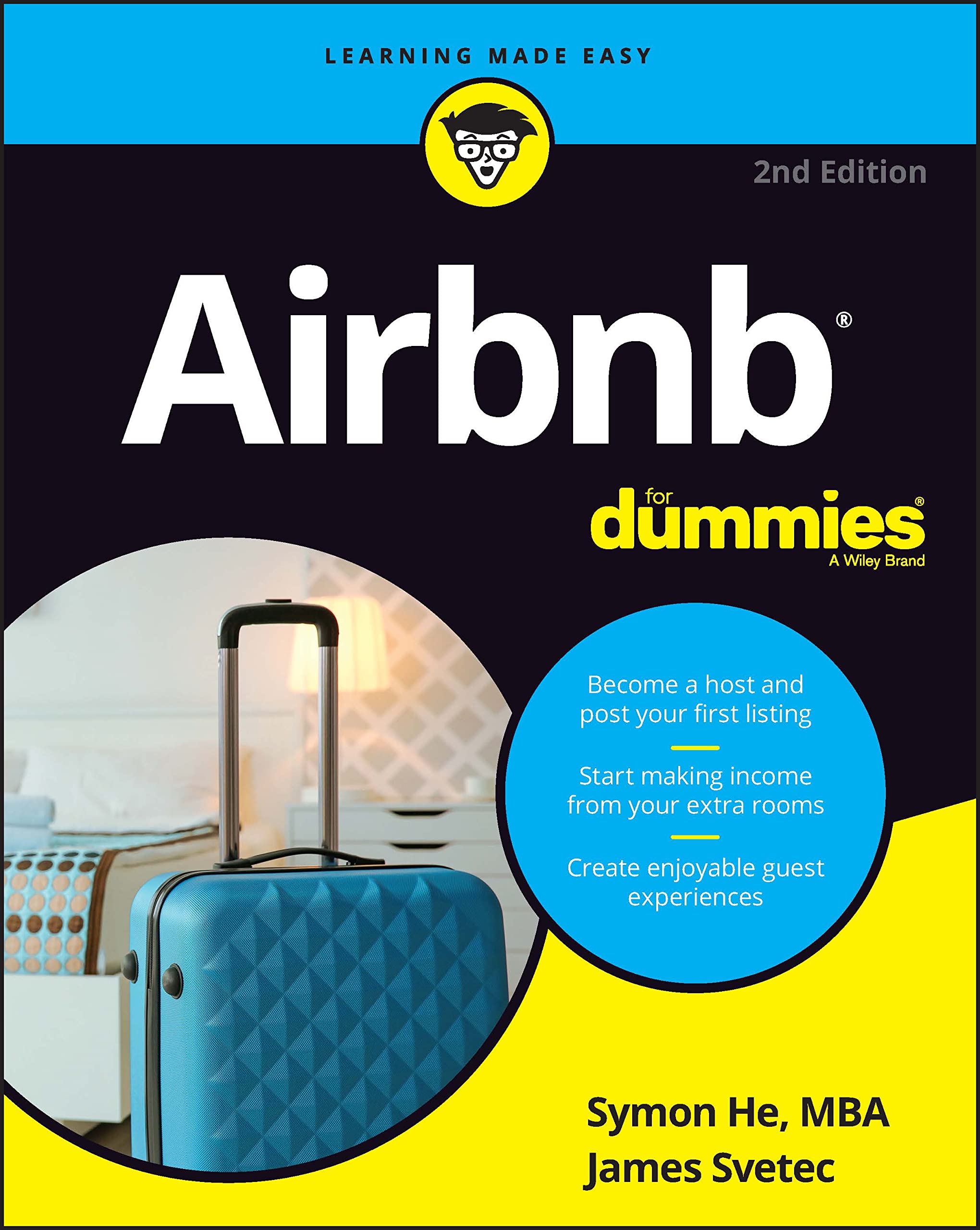Paperback book titled "Airbnb For Dummies" from the For Dummies series, featuring a white cover with black text.