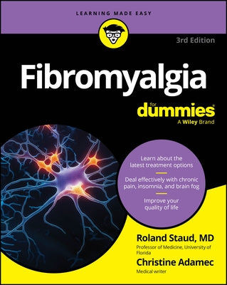 Paperback book titled Fibromyalgia For Dummies by For Dummies, with a yellow and white cover featuring the title and author name.