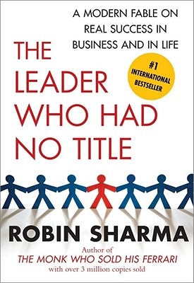 Paperback book titled "The Leader Who Had No Title" by Free Press, featuring a plain cover with the title and author details.