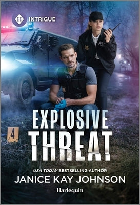 Mass market paperbound book titled Explosive Threat by Harlequin Intrigue, featuring a suspenseful cover design.