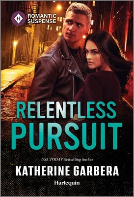 Mass market paperbound copy of "Relentless Pursuit" by Harlequin Romantic Suspense, featuring a dramatic cover design.