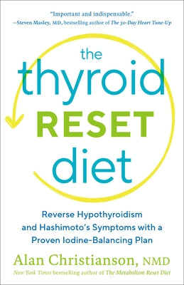 Paperback book titled "The Thyroid Reset Diet" by Harmony, focusing on reversing hypothyroidism and Hashimoto's symptoms with iodine balance.