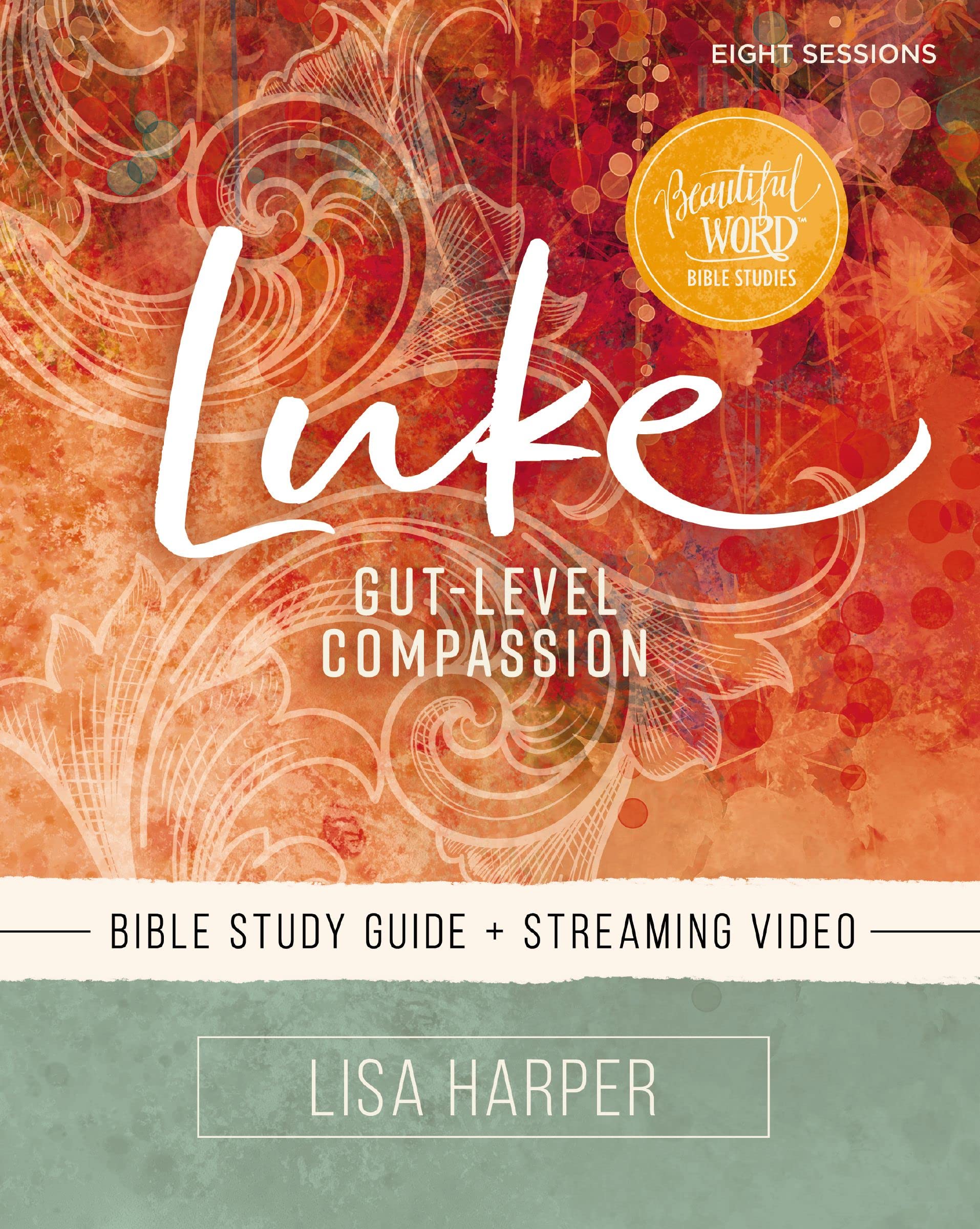 Paperback Luke Bible Study Guide with streaming video from HarperChristian Resources, featuring a cover with Bible-themed design.