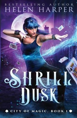 Cover of the Harperfire paperback "Shrill Dusk" featuring dark, moody artwork with the book title prominently displayed.