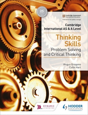 Paperback of Cambridge International AS & A Level Thinking Skills textbook by Hodder Education, featuring a blue cover with educational graphics.