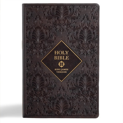 Dark brown leather-touch KJV Holy Bible with giant print, cross-references, and indexes by Holman Bible Publishers.