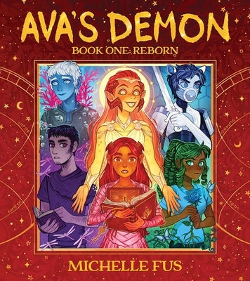 Paperback copy of Ava's Demon Book 1: Reborn by Image Comics, featuring vibrant cover art and character illustrations.