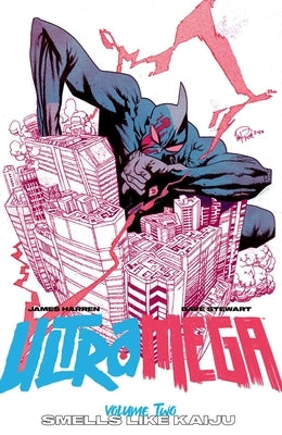 Paperback comic book titled Ultramega Volume 2: Smells Like Kaiju by James Harren from Image Comics, featuring dynamic monster artwork.
