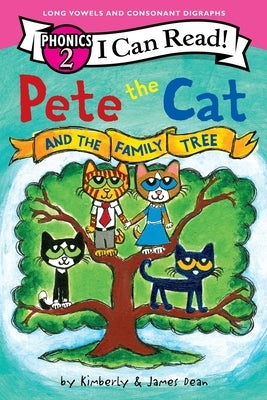 Paperback of Pete the Cat and the Family Tree I Can Read Phonics book by HarperCollins, featuring colorful cover art with Pete the Cat.