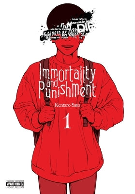 Paperback copy of "Immortality and Punishment, Vol. 1" manga by Yen Press, featuring cover art of characters in dynamic poses.