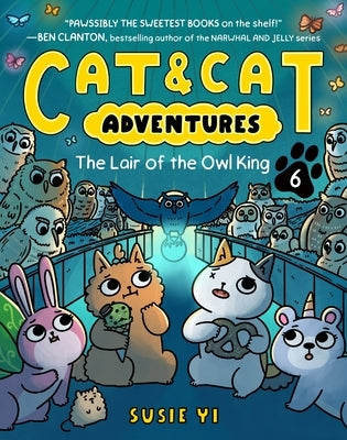 Paperback of Cat & Cat Adventures: The Lair of the Owl King graphic novel by Harperalley, featuring colorful cover art with feline characters.