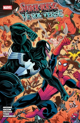 Marvel Universe Spider-Verse vs. Venomverse paperback comic book featuring characters from the Spider-Man and Venom universes.