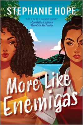 Paperback of "More Like Enemigas" by Carina Adores, featuring a colorful cover with romantic and humorous design elements.