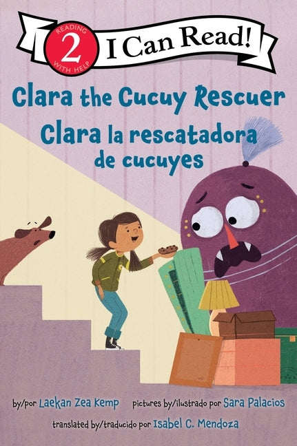 Bilingual paperback book titled "Clara the Cucuy Rescuer" by HarperCollins Espanol, showing the colorful cover with illustrations.