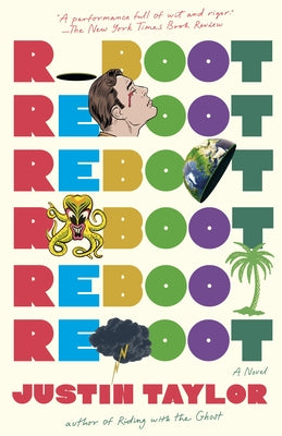 Vintage Reboot paperback book with textured cover and open pages showing text, placed on a plain background.