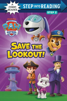 Paperback book titled "Save the Lookout!" from Paw Patrol, featuring colorful cover art with characters from the popular kids' series.