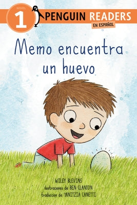 Paperback of Memo Encuentra Un Huevo Spanish edition by Penguin Young Readers Group featuring colorful cover art of a young boy and a rabbit.