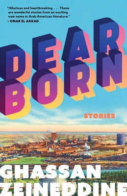 Paperback of Dearborn: Stories by Tin House, featuring a close-up of the book cover with artistic design and title text.