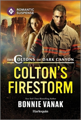 Cover of Harlequin Romantic Suspense mass market paperback "Colton's Firestorm" featuring a fiery, dramatic scene.